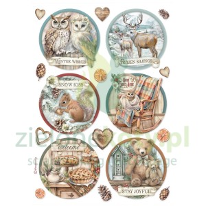 Papier ryżowy decoupage Stamperia A4 The Owl's House Dekory okrągłe