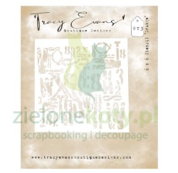 Szablon maska Tracy Evans 15x15 cm Grunge tło litery