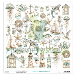 Papier do scrapbookingu 30x30 Mintay dodatki do wycinania Elementy Azure Coast