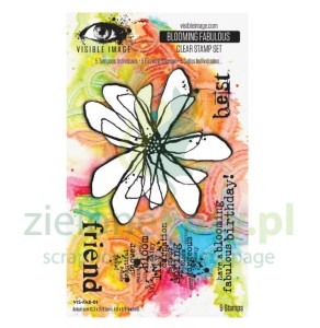 Stempel Visible Image Blooming fabulous kwiat napisy