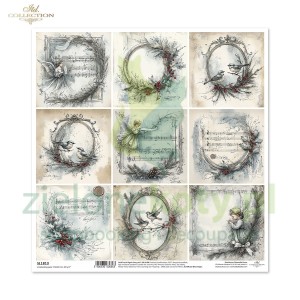 Papier do scrapbookingu  30x30 cm ITD dodatki do wycinania rami, stroiki świąteczne  x