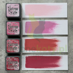 Tusz Distress Mini Oxide Pads #1 zestaw 4 szt. różowy czerwony
