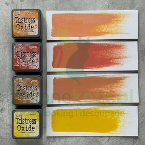 Tusz Distress Mini Oxide Pads #2 zestaw 4 szt. żółty pomarańczowy