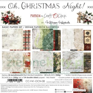 Zestaw papierów do scrapbookingu 20x20 Craft O'Clock Oh, Christmas Night bazowe