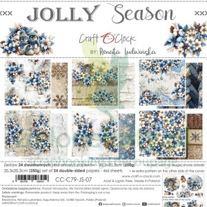 Zestaw papierów do scrapbookingu 20x20 Craft O'Clock Jolly Season