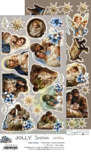 Papier do scrapbookingu z elementami do wycinania Craft O'Clock Jolly Season Holly Night  2szt