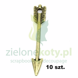 Metalowe zawieszki strzała mała 3cm / 10szt. brąz