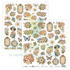 Papier do scrapbookingu 30x30 ScrapBoys dodatki do wycinania Vintage Elegance