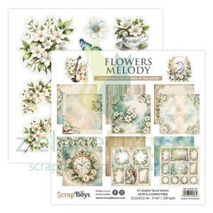 Zestaw papierów do scrapbookingu 15x15 ScrapBoys Flowers Melody