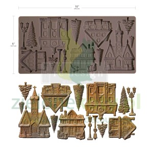 Forma foremka silikonowa Prima 13x25 cm Christmas Village, domki, wioska