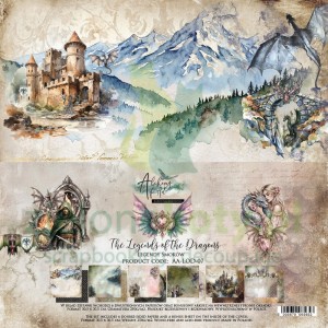 Zestaw papierów do scrapbookingu 30x30 Alchemy Of Art The Legends of the Dragons Legendy Smoków