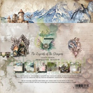 Zestaw papierów 20x20 do scrapbookingu Alchemy Of Art The Legends of the Dragons Legendy Smoków