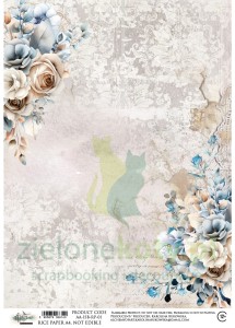 Papier ryżowy Alchemy Of Art A4 In shades of blue W odcieniach niebieskiego