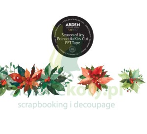 Dodatki foliowe taśma samoprzylepna Arden Creative Studio Kiss-Cut PET Tape Season of Joy poinsecje