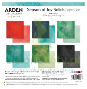 Zestaw papierów bazowych do scrapbookingu 30x30 Arden Creative Studio Season of Joy Solids