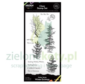 Stempel Arden Creative Studio Winter Etchings drzewa, choinki