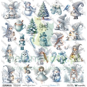Papier do scrapbookingu 30x30 ScrapAndMe dodatki do wycinania Christmas 25