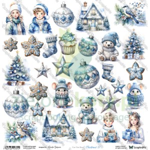 Papier do scrapbookingu 30x30 ScrapAndMe dodatki do wycinania Christmas 27