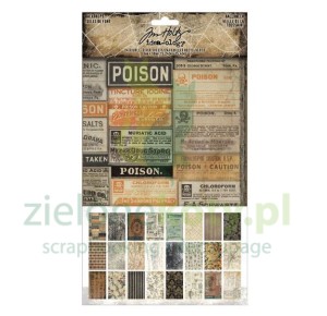 Zestaw papierów do scrapbokingu Tim Holtz Idea-Ology 15x27cm  Backdrops  Halloween 2025