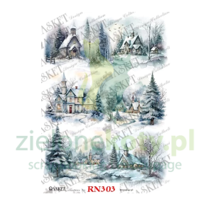 Papier ryżowy decoupage Asket  A4 błękitne krajobrazy 