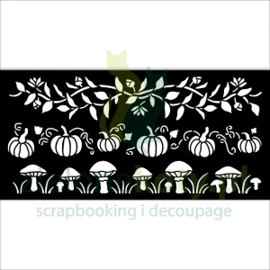 Szablon maska Stamperia 3D 12x25cm Whispering Woods bordery jesienne