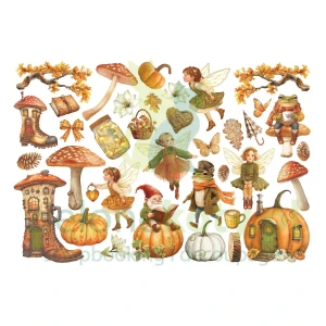 Dodatki papierowe die-cuts Stamperia Ephemera Whispering woods samoprzylepne 36 szt.