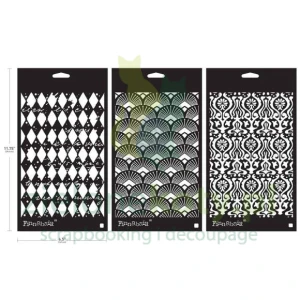 Szablon maska Prima 16,5x30 cm Decadent Walls tło romby, damask 3 szt.