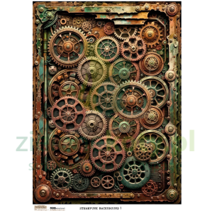 Papier ryżowy A4 ScrapLove Steampunk background 1 tło 