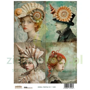Papier ryżowy A4 ScrapLove Shell people 46 morskie istoty