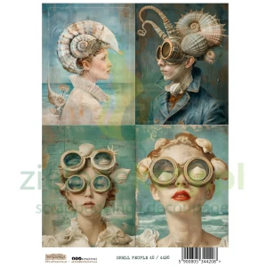 Papier ryżowy A4 ScrapLove Shell people 40 morskie istoty  x