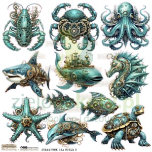 Naklejki papierowe ScrapLove Steampunk Sea World 2