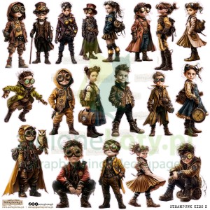 Naklejki papierowe ScrapLove Steampunk Kids 2 dzieci