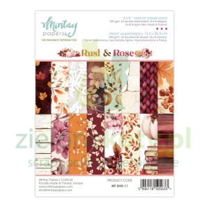 Zestaw papierów do scrapbookingu 15x20cm Mintay Rust and Rose uzupełniający 
