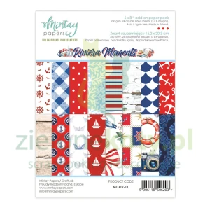 Zestaw papierów do scrapbookingu 15x20cm Mintay Riviera Moments uzupełniający