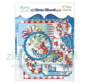 Zestaw dodatków Die Cuts Mintay Riviera Moments papierowe koperty i tagi 27 szt. 