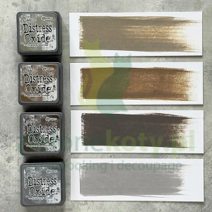 Tusz Distress Mini Oxide Pads #12 zestaw 4 szt. brązowy, szary