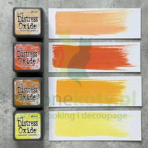 Tusz Distress Mini Oxide Pads #8 zestaw 4 szt. pomarańczowy