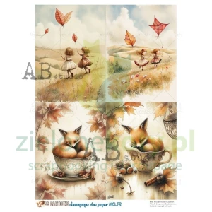 Papier ryżowy decoupage AB Studio 55 Cartoons NO.72 dziewczynki, lisy x