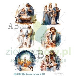 Papier ryżowy decoupage AB Studio Milky Valley Święta Rodzina