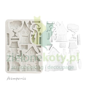 Forma foremka silikonowa Stamperia A5 Furry Friends domki