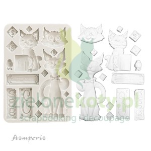 Forma foremka silikonowa Stamperia A5 Furry Friends koty