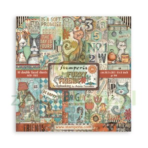 Zestaw papierów do scrapbookingu 20x20 Stamperia Furry Friends