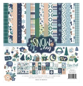 Zestaw papierów do scrapbookingu 30x30 Echo Park Snow Day + naklejki