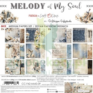 Zestaw papierów do scrapbookingu 20x20 Craft O'Clock Melody of My Soul Mix