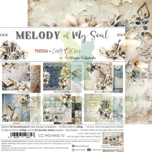 Zestaw papierów do scrapbookingu 15x15 Craft O'Clock Melody of My Soul