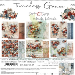 Zestaw papierów do scrapookingu 20x20 Craft O'Clock Timeless Grace
