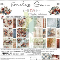 Zestaw papierów do scrapbookingu 20x20 Craft O'Clock Timeless Grace Mix 
