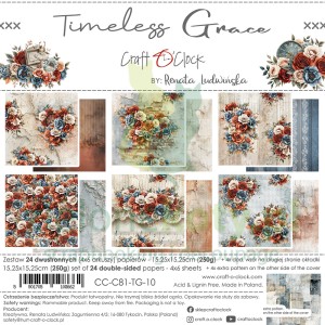 Zestaw papierów do scrapbookingu 15x15 Craft O'Clock Timeless Grace