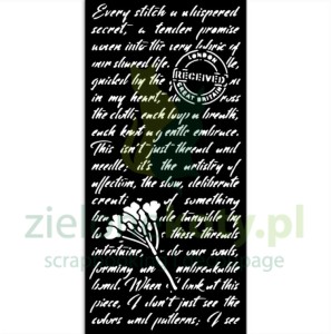 Szablon maska Stamperia 3D 12x25cm Quiet Days Manuskrypt napisy