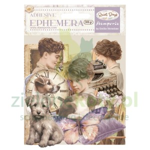 Dodatki papierowe die-cuts Stamperia Ephemera Quiet Days samoprzylepne 